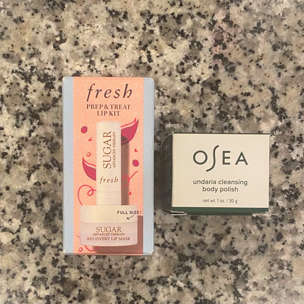 OSEA Undaria Cleansing Body Scrub and Fresh Sugar Scrub and Lip Mask
